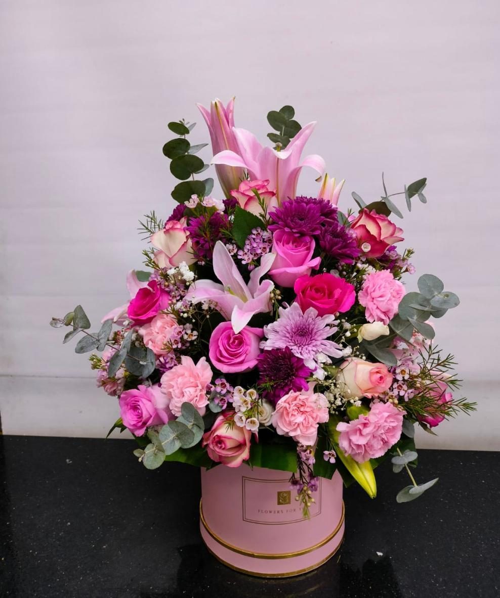 Pink Blossom Elegance box arrangement