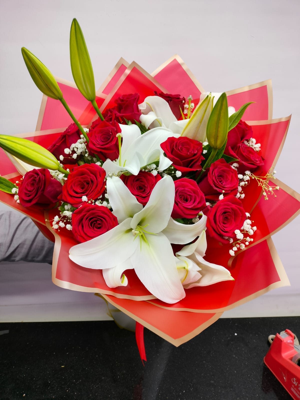 Royal Red & White Bouquet
